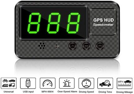 VJOYCAR C60s Universal Digital GPS Speedometer Car Hud Head Up Display with MPH Speed Alert Fatigue Driving Alarm, 100% for All Cars Truck Motorcycle ATV SUV Pick-up Scooter Golf Cart