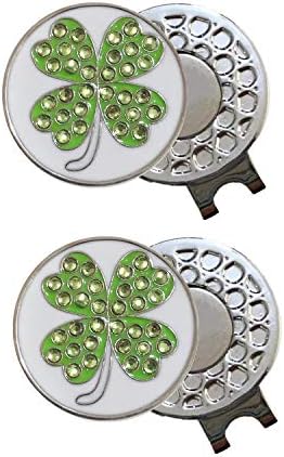 FINGER TEN Golf Ball Markers 3 Pcs with 2 Pack Hat Clip Value Gift Set, Mark Pattern USA, Eagle, Ribbon in Choice for Men Women Kid
