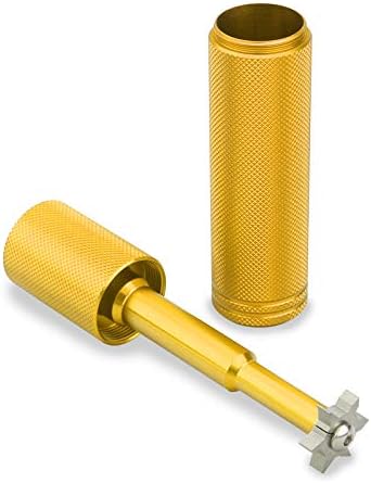 LZFAN Golf Club Groove Sharpener, Golf Club Cleaner and Iron Wedge Groove Sharpener Tool, Golf Club Regrooving Cleaning Tool 6-Tip, Golf Accessory (Gold)