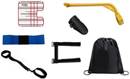 POSMA TAS017 Golf Posture Correctors Putting Mirror Bundle Gift Set with Wrist Elbow Brace Arm Leg Posture Corrector 5pcs Set+1pc Putting Alignment Mirror+1pc Black Cinch Sack-Golf Swing Training Aid