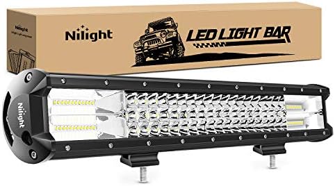 41J8dkZlsGL._AC_.jpg Nilight - 18004C-A LED Light Bar 20Inch 288w Triple Row Flood Spot Combo 28800LM Led Bar Driving Lights Boat Lights Led Off Road Lights for Trucks, 2 Years Warranty - Image 1