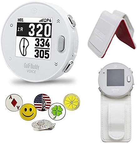 41JCyMZup2L._AC_.jpg GolfBuddy Voice X GPS/Rangefinder Bundle with Belt Clip, 5 Ball Markers and 1 Magnetic Hat Clip - Image 1