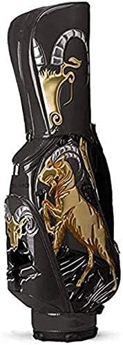 TUHFG Golf Push Cart Golf Bag, Waterproof Golf Antelope Bag,Golf Rack Bag, Environmentally Friendly Mirror PU Material, 3D Embroidery, Exquisite