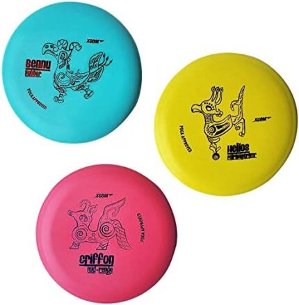 PINCKWILL Frisbee Golf, Disc Golf Starter Set of 3, Beginner Disc Golf Pack for Men Women Kids, Outdoor Sport and Game, 3 Color Kit