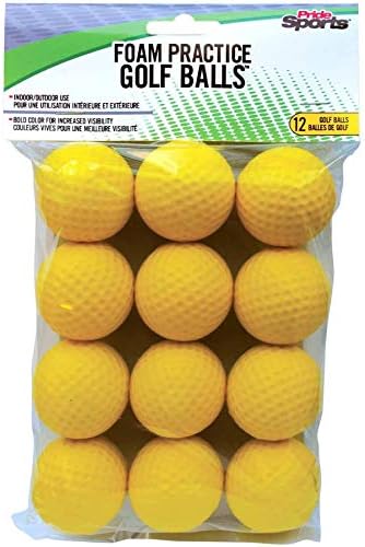 PrideSports Practice Golf Balls, Foam, 12 Count, Yellow