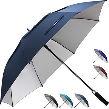 ZEKAR 54/62/68 inch Windproof Large Vented UV Protection and Classic Pongee Fabric Golf Umbrella, Double Canopy Rain Sun Oversized Stick Umbrellas Women Men