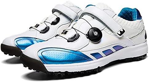 41LoiVCUTJS._AC_.jpg AIAIⓇ Men's Waterproof Golf Shoes - Removable Spikes, Waterproof Sports Shoes Anti-Slip Outdoor Golf Shoes Blue - Image 1