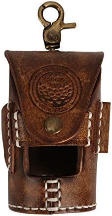 TOURBON Vintage Leather Golf Ball Pouch Tee Holder Divot Tool Carrier