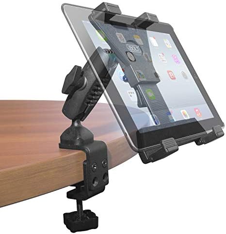 41NT0OQFtuL._AC_.jpg iBOLT TabDock Bizmount Clamp- Heavy Duty Dual-Ball C-Clamp Mount for All 7" - 10" Tablets ( iPad , Samsung Galaxy Tab, etc. ) Great for Desks, Tables, Wheelchairs, Homes, Schools, Offices, Hospitals - Image 1