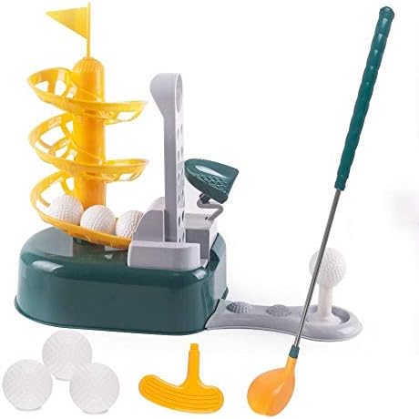 41Nh8shY3vL._AC_.jpg PCtech Kids Golf Toys Set, Outdoor Lawn Sport Toy, Training Golf Balls & Clubs Equipment, Indoor Exercise, Outside Yard Active Gifts for 3 4 5 6 7 8 Year Olds Boys Toddlers Children Girls - Image 1
