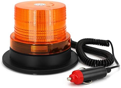 41OKWZgGfML._AC_.jpg LED Beacon Light,12V-24V Magnetic Amber Strobe Warning Lights with 9.5ft Cord, Flashing Safety Light for Forklift Tractor Truck Vehicles Golf Carts UTV Car Bus - Image 1