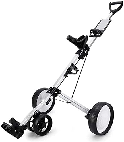 41P5g08oLBS._AC_.jpg Golf Push Cart 4 Wheel Golf Cart Push Pull, Folding Golf Pull Trolley with Drink Holder, Compact Pull Caddy Cart, Easy to Open (Color : Black) - Image 1