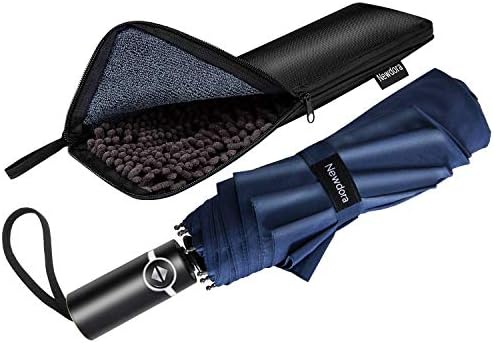 41PwIckmQJL._AC_.jpg Newdora Windproof Travel Folding Umbrella Golf Umbrella Auto Open Close Button and Upgraded Handle, Lightweight 10 Ribs Automatic Windproof Canopy Compact with Light Reflective-Gift Waterproof Bag - Image 1