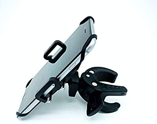 41RXSYV5OTL._AC_.jpg Phone Holder with Clamp - Universal Cell Mount Holder for Bike, Boat, Car, Golf Cart and Stroller, Fits iPhone X, 8 | 8 Plus, 7 | 7 Plus, iPhone 6s | 6s Plus, Galaxy S7, S6, S5, Adjustable - Image 1