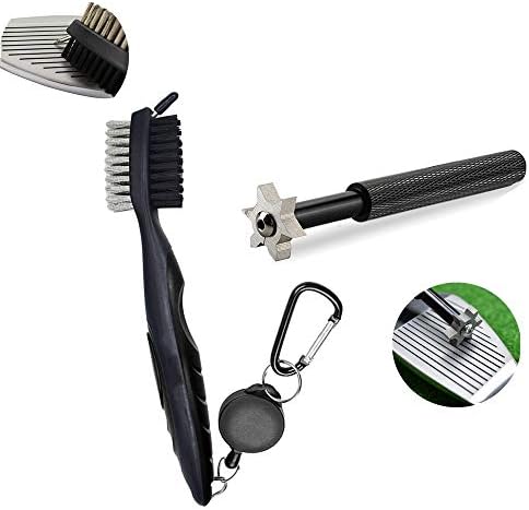 41S-V5qZB9L._AC_.jpg Golf Club Sharpener with 6 Heads Cleaner Perfect Re-Grooving Cleaning Tool Strong Wedge Alloy Wedge Sharpening Cut Perfect Tool for All Irons - Pitching, Sand, Lob, Gap. - Image 1