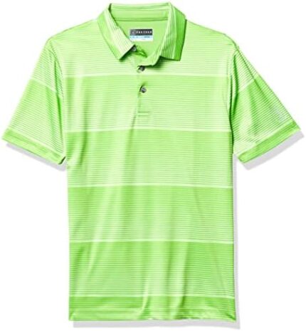 PGA TOUR Boys' Faded Space Dye Striped Short Sleeve Golf Polo Shirt