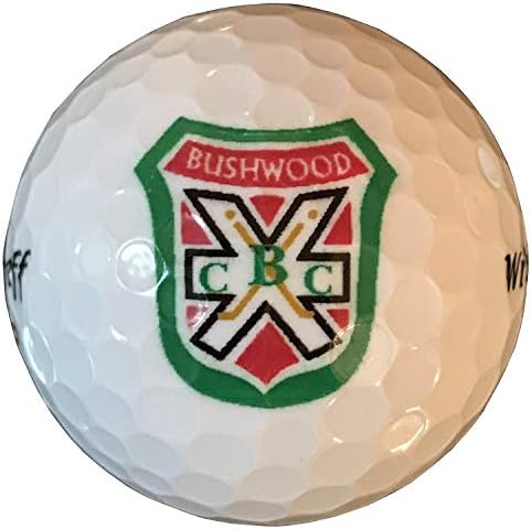 41TXpUcTxsL._AC_.jpg Caddyshack Style Sleeve of Three Bushwood Country Club Logo White Golf Balls - Image 1