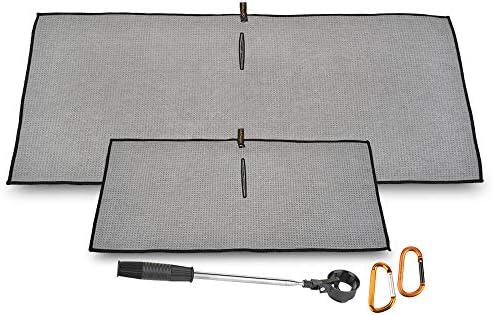 41UJlw8rSL._AC_.jpg Golf Towel Set 2pc/Carabiner 2pc/Golf Ball Retriever - Image 1