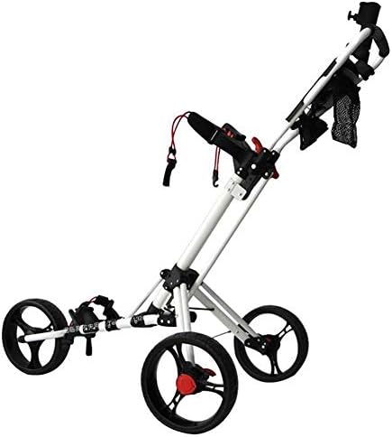 41UcX68TbL._AC_.jpg ANJING 3 Wheel Push Pull Golf Cart with Foot Brake, Cup Holder, Umbrella Stand and Organizer, One Second to Open and Close Folding Cart - Image 1