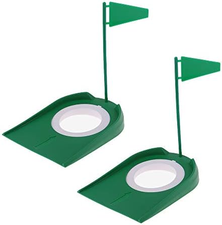 41UgPvaJebL._AC_.jpg HOW TRUE 2 Pack Golf Practice Putting Cup Golf Putter Regulation Cup Golf Putting Green Hole Flag Indoor Outdoor Practice Training Aids - Image 1