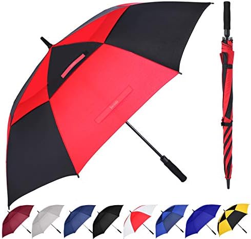 41Uy5npBYlL._AC_.jpg BARAIDA Golf Umbrella Large 62/68/72 Inch, Extra Large Oversize Double Canopy Vented Windproof Waterproof Umbrella, Automatic Open Golf Umbrella for Men and Women and Family - Image 1