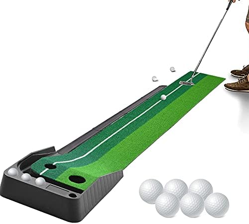 41WtfjSbSzS._AC_.jpg Hivexagon Golf Putting Mat for Indoor Outdoor Use Home Putting Green Portable Auto-Return Ball on Golf Training Set with 6 Balls - Christmas, Practice - Image 1