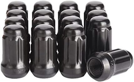 10L0L Black Wheel Lug Nut Kit for EZGO & Club Car Golf Cart, 1/2-20 Size 16 Pack