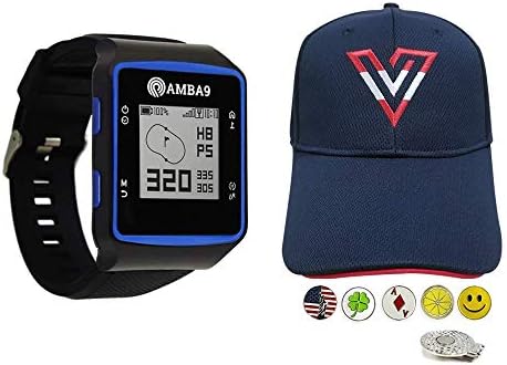 41XXZyivR1L._AC_.jpg Amba9 GPS Golf Watch Bundle with 1 Volvik V-Logo Golf Hat (Adjustable), 5 Ball Markers and 1 Hat Clip - Rangefinder with Preloaded Courses, Step Tracking, Distance to Hole Measurements - Image 1