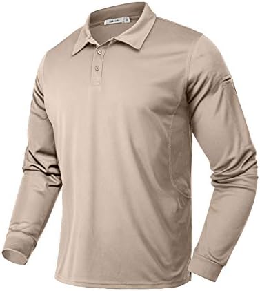 Sykooria Men's Long Sleeve Polo Shirts Military Pullover Outdoor Goft T-Shirt Army Top Tee Shirt