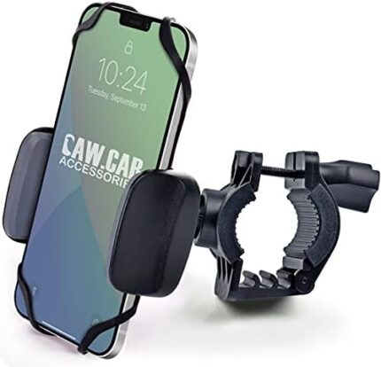 Bike & Motorcycle Phone Mount - for iPhone 12 Pro (11, SE, Xr, Plus/Max), Galaxy s21 or Any Cell Phone - Universal Handlebar Holder for ATV, Bicycle & Motorbike. +100 to Safeness & Comfort