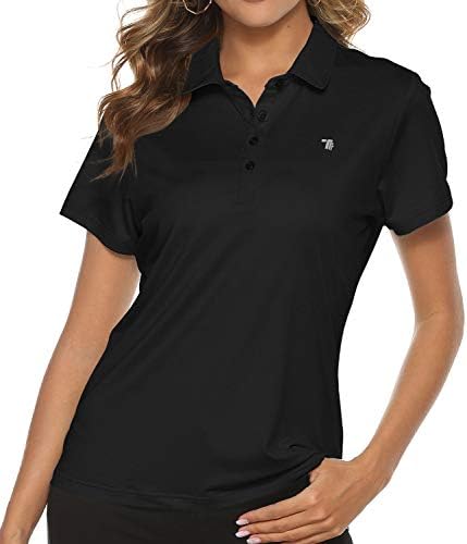 TBMPOY Women's Golf Polo T Shirts Lightweight Moisture Wicking Short Sleeve Shirt Quick Dry 4-Button
