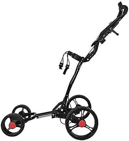 Golf Push Cart Golf Trolley Golf Push Carts Golf Trolley Cart Adjustable 2 Wheels Golf Caddy Aluminium Alloy Foldable Trolley with Brake for Outdoor Travel Home Sport Exercising