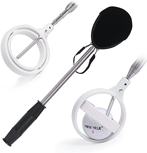41dTC5eLt9S._AC_.jpg HOW TRUE Telescopic Golf Ball Retriever for Water, Stainless Extendable Golf Ball Retriever with Dual Zip Headcover - Image 1