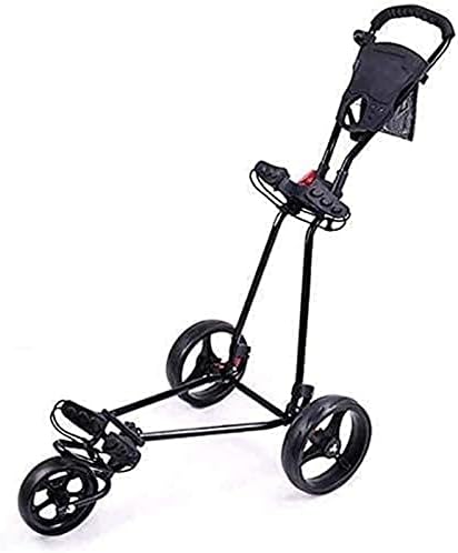 Golf Push Cart Trolley 3 Wheel Golf Push Cart 3 Wheel with 360 Rotating Front Wheel, One Second to Open and Close, Collapsible Golf Caddy,Lightweight Golf Cartart