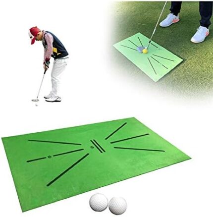 KPK Golf Training Mat, Mini Golf Practice Training Aid Rug for Swing Detection Batting Game and Gift for Home Office Outdoor (12" X 24")