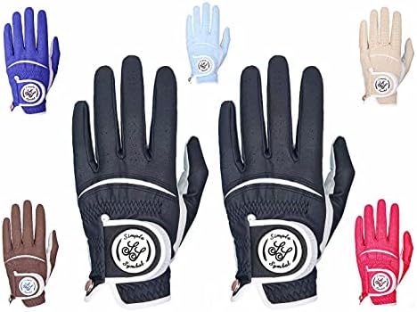41eR1YO5IPS._AC_.jpg Simple Symbol Men's Golf Glove High Grade Leather Two Pack(Two Left Hands Or Two Right Hands Or One Pair) Six Colors to Choose from Red/Blue/Navy Blue/Sky Blue/Coffee/Beige - Image 1