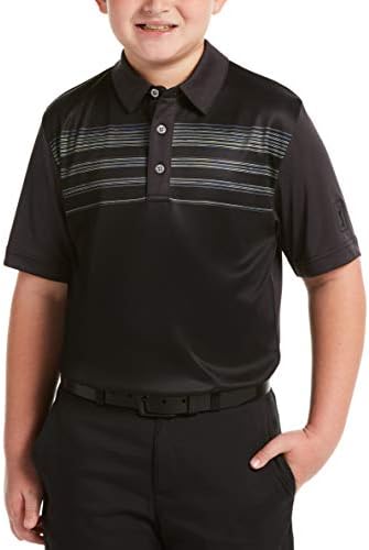 PGA TOUR Boys' Short Sleeve Chest Printed Polo Shirt