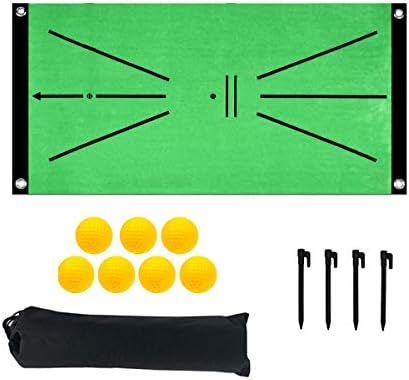 Besitek Golf Training Mat, Swing Detection Batting Mini Golf Practice Training Aid Game, Portable Golf Training Turf Mat Gift for Home Office Outdoor Use Indoor Use