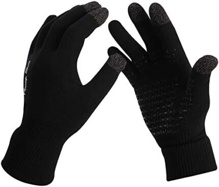RANDY SUN 55% Merino Wool Waterproof Touch Screen Gloves, Windproof Safety Resistance Bike/Work/Mountaineering/Hiking/Skiing Gloves 1 Pair