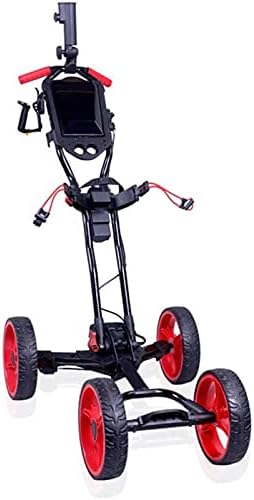 TUHFG Golf Push Cart Electric Four-Wheel Golf Cart Aluminum Alloy Golf Cart Silent Wear-Resistant Aluminum Alloy Material Stable and Durable Foldable Design Suitable for Golf Courses