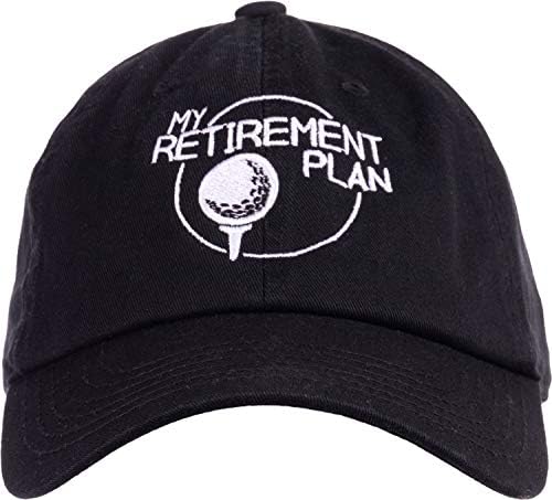 41hif57oasL._AC_.jpg My (Golf) Retirement Plan | Funny Saying Golfing Shirt Golfer Ball Humor for Men Baseball Dad Hat Black - Image 1