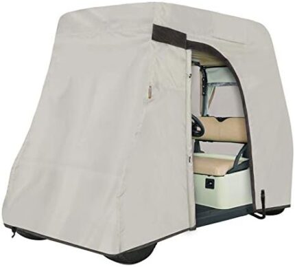 HiCaptain 2/4 Passengers Waterproof Golf Cart Cover with Driver Side Opening fits EZ GO Club Car Yamaha Golf Cart