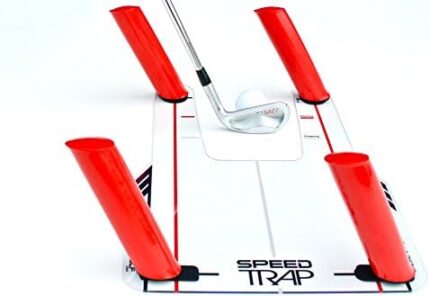 EyeLine Golf Speed Trap 1.0 - Unbreakable Base, Red Speed Rods and Carry Bag; Shape Shots and Eliminate a Slice or Hook - Made in USA (2018 Version) , 12" x 18"