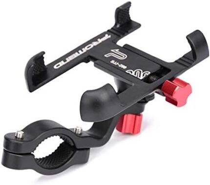 GOEXM Bike & Motorcycle Phone Mount, Aluminum Alloy Bicycle Cell Phone Holder Adjustable 360° Rotatable Universal Bike Handlebar Phone GPS Mount Fits for Most of Smartphones