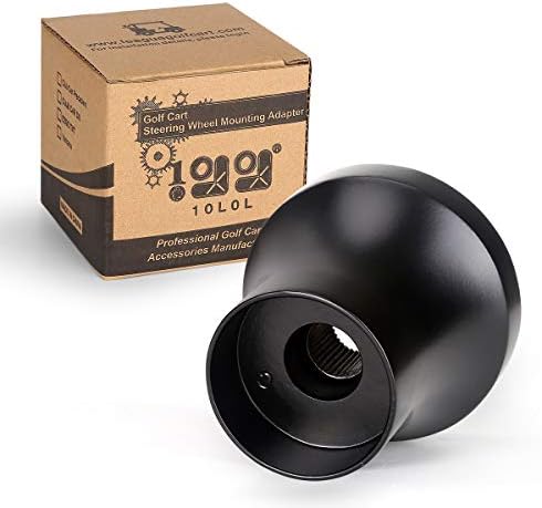 41ieUaPLOZL._AC_.jpg 10L0L Golf Cart Steering Wheel Black Adapter 5/6 Hole fits Club Car G&E DS - Image 1