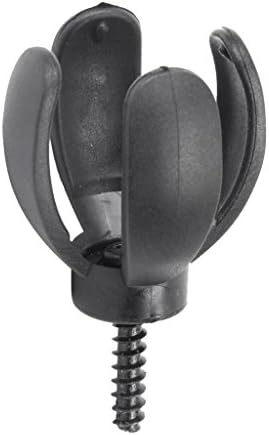 menolana Black Golf Ball Pick Up Retriever Grabber Claw (4 Prongs), with Screw for Putter Grip Attachment, Golfer Training Equipment