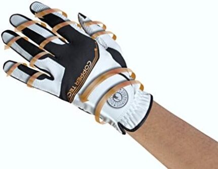 Copper Tech Gloves Male Copper Tech Golf Glove, White/Black, One Size Fits Most