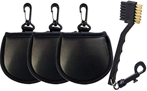 41lPK84-wbL._AC_.jpg FINGER TEN Golf Ball Cleaner Pouch with Clip Value 2 Pack, Cleaning Pocket Washer Color Set - Image 1