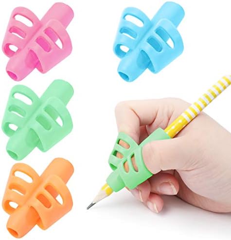 41mB262ti2L._AC_.jpg Pencil Grips - BUSHIBU Children Pen Writing Aid Grip Set Posture Correction Tool for Kids Preschoolers Children,Hollow Ventilation (4PCS) - Image 1