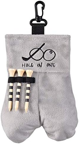 MUZHI Portable Golf Ball Storage Bag with 3 Tees, Funny Clip Snap Golf Ball Carrier Pocket Holder Bag, Golf Club Souvenirs Ball Pouch Sack Gag Gift